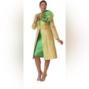 Elegant Green and Gold Midi Dress